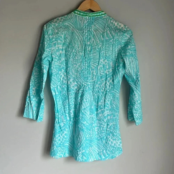 Lilly Pulitzer Sarasota Beaded Tunic Sea Cups Shorely Blue - Picture 3 of 10